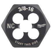 Milwaukee High Carbon Steel SAE Hexagon Die 3/8-16 NC in.