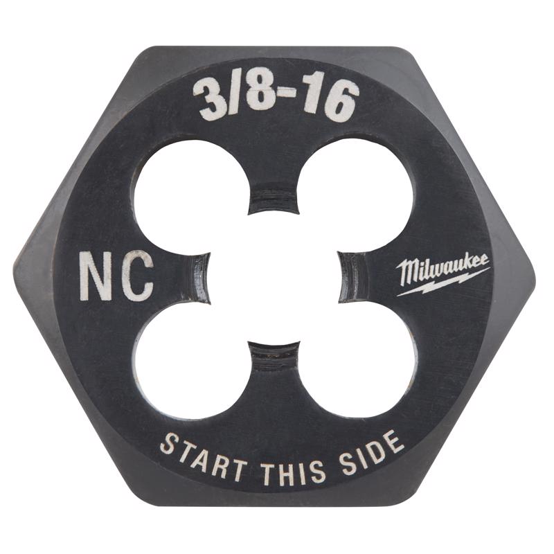 Milwaukee High Carbon Steel SAE Hexagon Die 3/8-16 NC in.