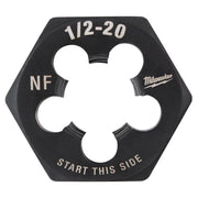 Milwaukee High Carbon Steel SAE Hexagon Die 1/2-20 NF mm