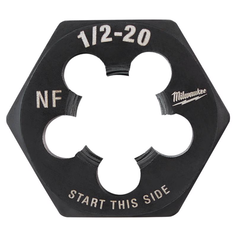 Milwaukee High Carbon Steel SAE Hexagon Die 1/2-20 NF mm
