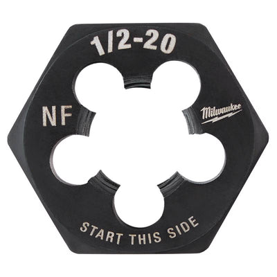 Milwaukee High Carbon Steel SAE Hexagon Die 1/2-20 NF mm