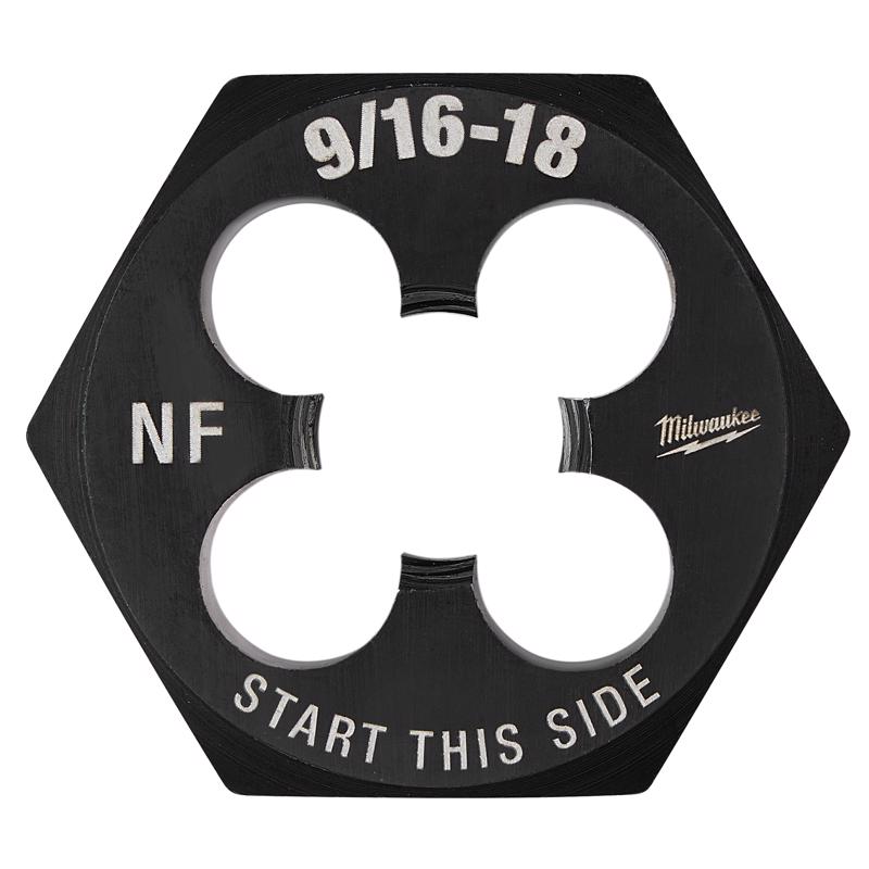 Milwaukee High Carbon Steel SAE Hexagon Die 9/16-18 NF
