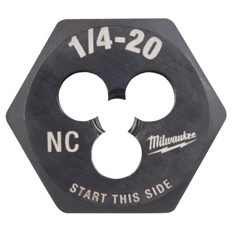 Milwaukee High Carbon Steel SAE Hexagon Die 1/4-20 NC
