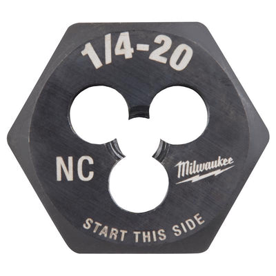Milwaukee High Carbon Steel SAE Hexagon Die 1/4-20 NC