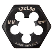 Milwaukee High Carbon Steel Metric Hexagon Die M12-1.5 mm