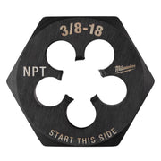 Milwaukee High Carbon Steel SAE Hexagon Die 3/8-18 NPT in.