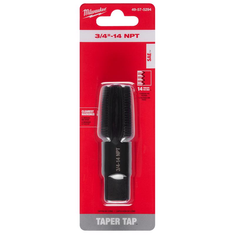 Milwaukee High Carbon Steel SAE Straight Taper Tap 3/4-14 NPT