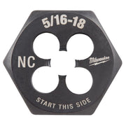 Milwaukee High Carbon Steel SAE Hexagon Die 5/16-18 NC in.