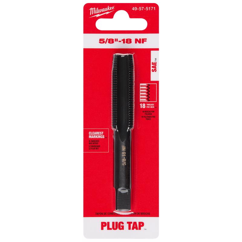 Milwaukee High Carbon Steel SAE Straight Plug Tap 5/8-18 NF
