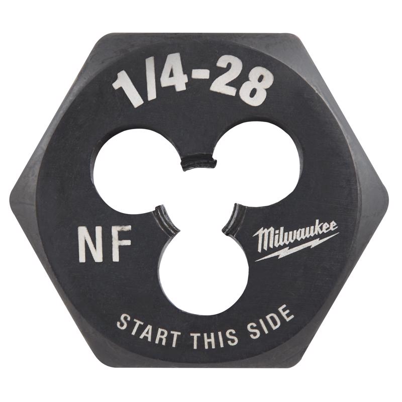 Milwaukee High Carbon Steel SAE Hexagon Die 1/4-28 NF