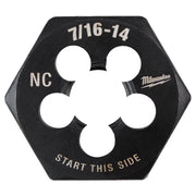 Milwaukee High Carbon Steel SAE Hexagon Die 7/16-14 NC
