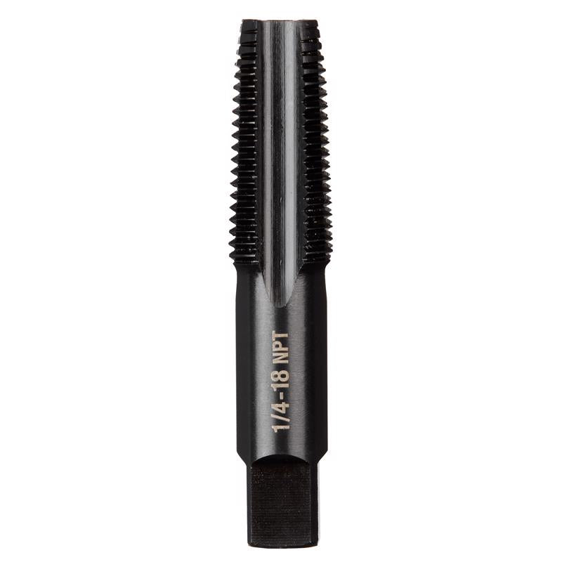 Milwaukee High Carbon Steel SAE Straight Taper Tap 1/4-18 NPT