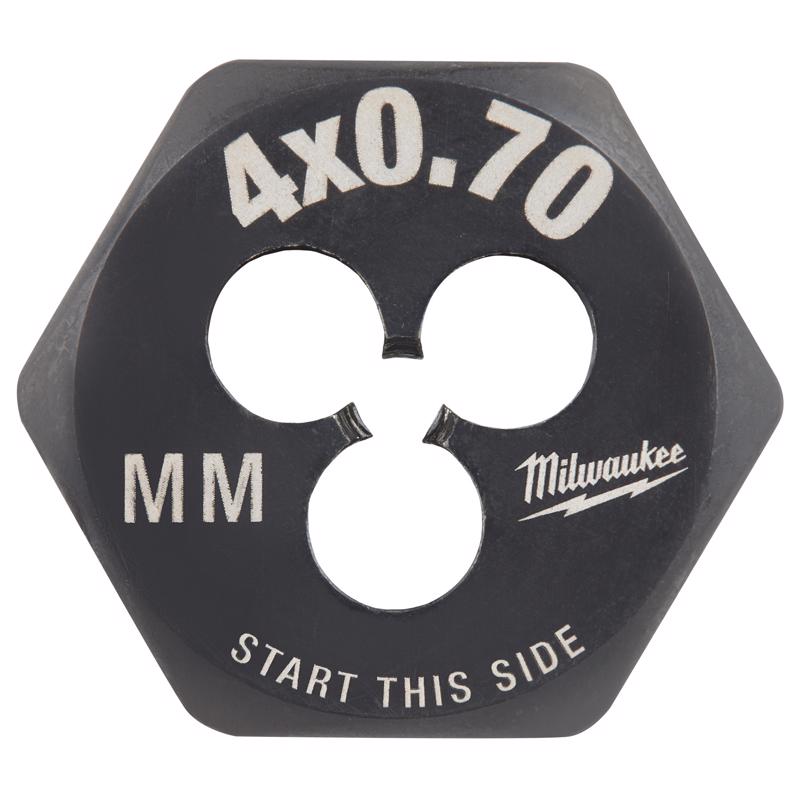 Milwaukee High Carbon Steel Metric Hexagon Die M4-0.7 mm