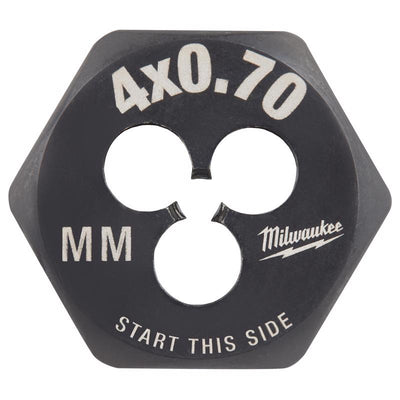 Milwaukee High Carbon Steel Metric Hexagon Die M4-0.7 mm