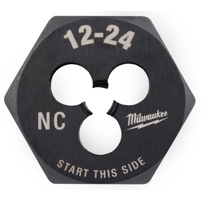 Milwaukee High Carbon Steel SAE Hexagon Die 12-24 NC