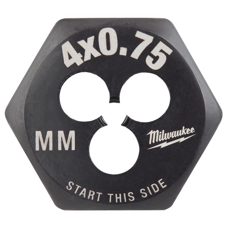 Milwaukee High Carbon Steel Metric Hexagon Die M4-0.75 mm