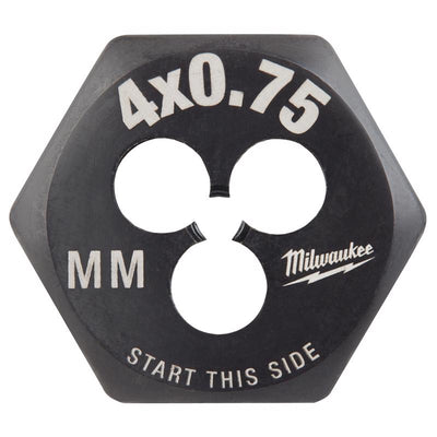 Milwaukee High Carbon Steel Metric Hexagon Die M4-0.75 mm