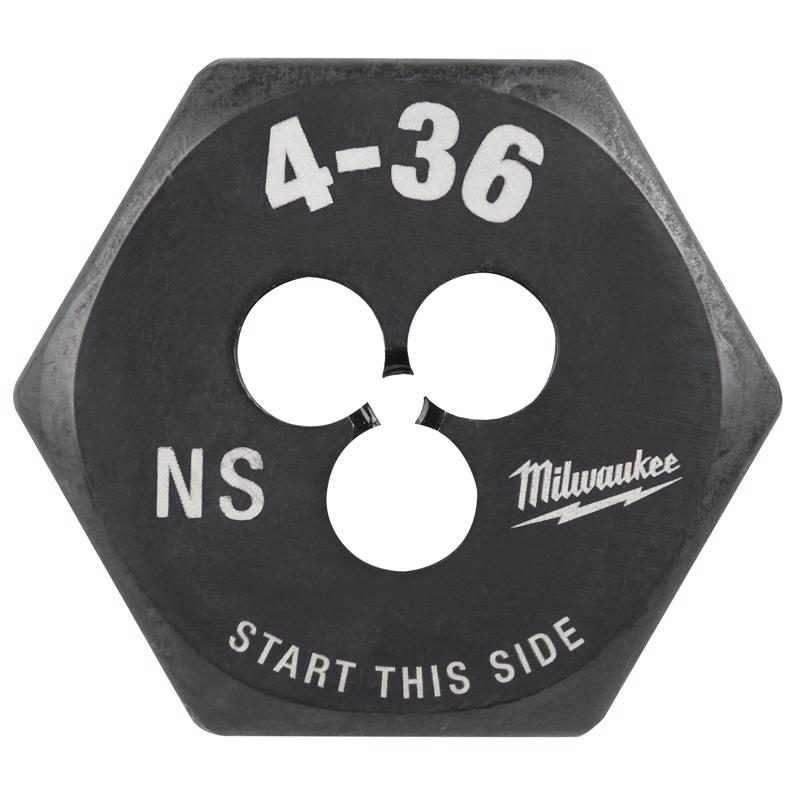 Milwaukee High Carbon Steel SAE Hexagon Die 4-36 NS