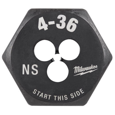 Milwaukee High Carbon Steel SAE Hexagon Die 4-36 NS