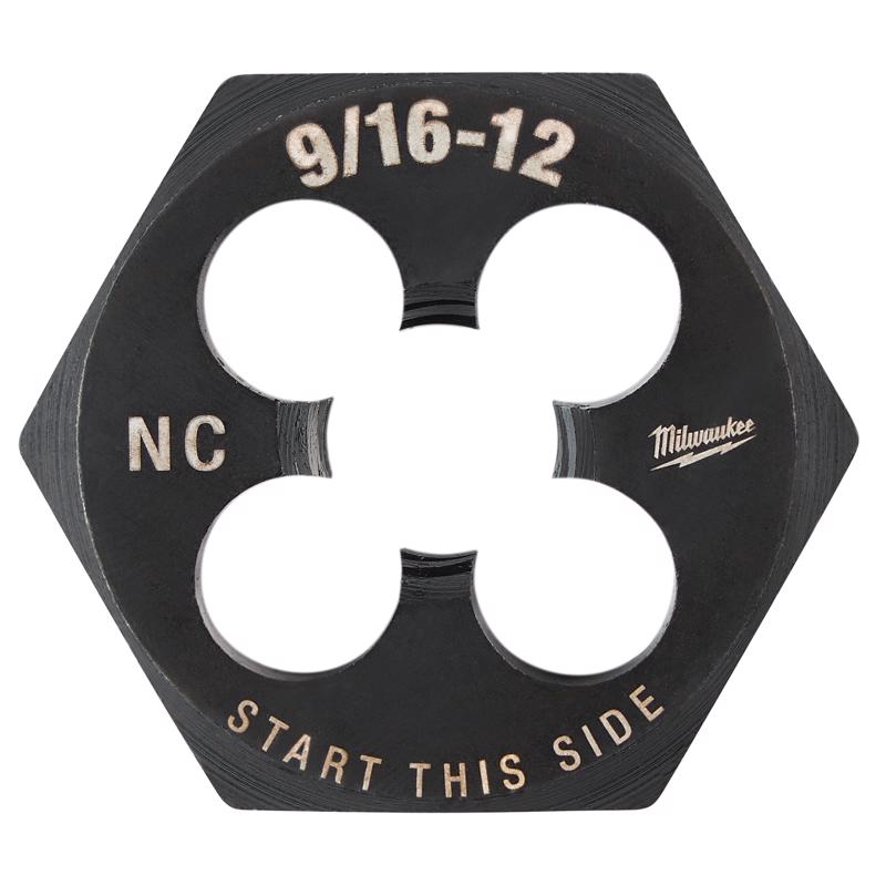 Milwaukee High Carbon Steel SAE Hexagon Die 9/16-12 NC