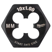 Milwaukee High Carbon Steel Metric Hexagon Die M10-1.0 mm