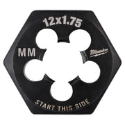 Milwaukee High Carbon Steel Metric Hexagon Die M12-1.75 mm
