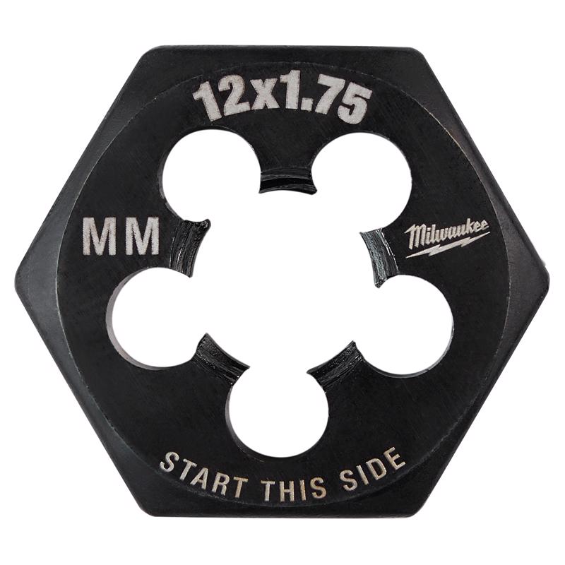 Milwaukee High Carbon Steel Metric Hexagon Die M12-1.75 mm