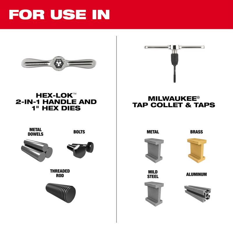 Milwaukee Tap and Die Handle w/Collet 1/4-1/2 in.
