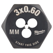 Milwaukee High Carbon Steel Metric Hexagon Die M3-0.6 mm