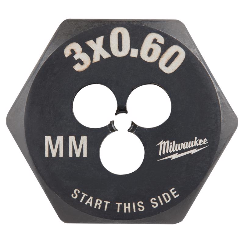Milwaukee High Carbon Steel Metric Hexagon Die M3-0.6 mm