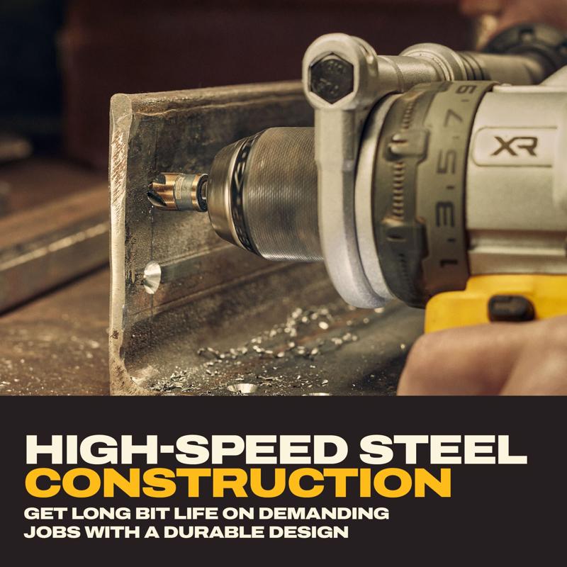 DEWALT 1/4, 3/8, 1/2, 5/8 and 3/4 in. High Speed Steel Countersink Bit Set 5 pc