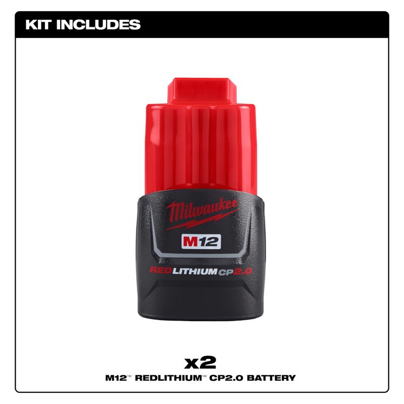 Milwaukee 12V M12 Lithium-Ion Battery 2 pc