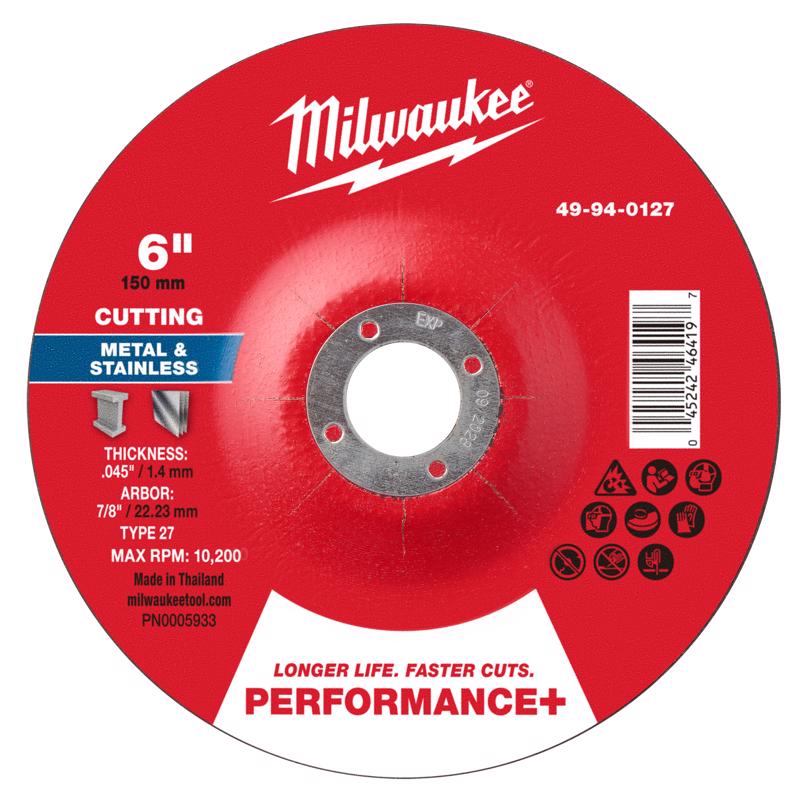Milwaukee 6 in. D X 7/8 in. X .045 in. thick Metal Cut-Off Wheel
