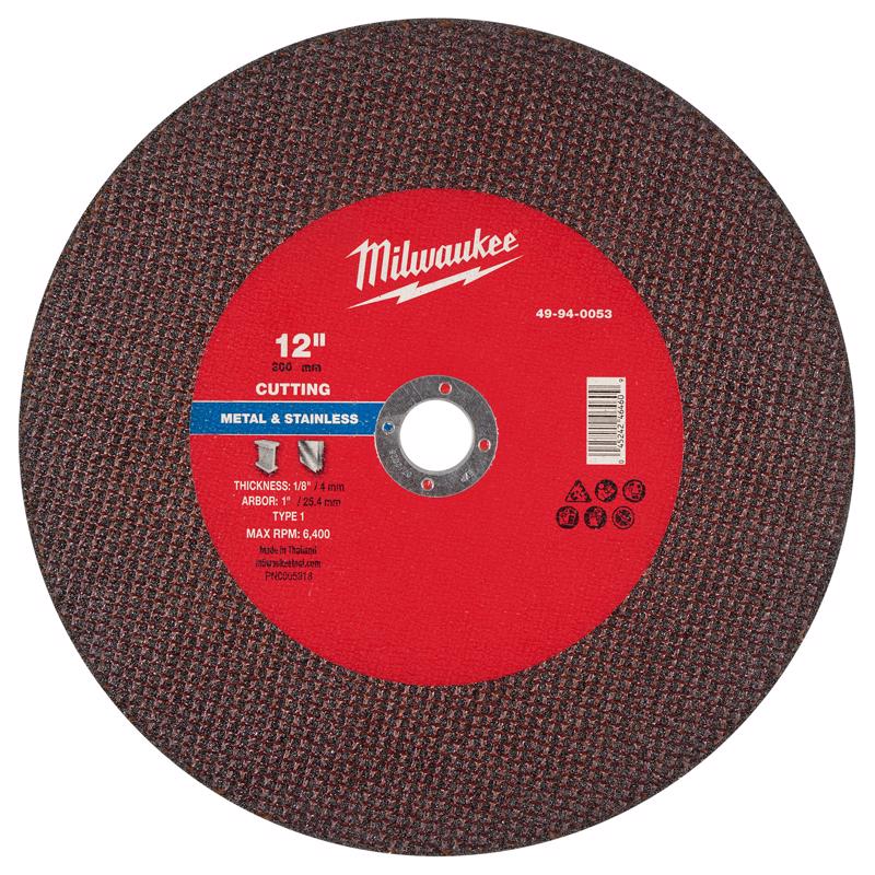 Milwaukee 12 in. D X 1 in. X 1/8 in. thick Metal Cut-Off Wheel