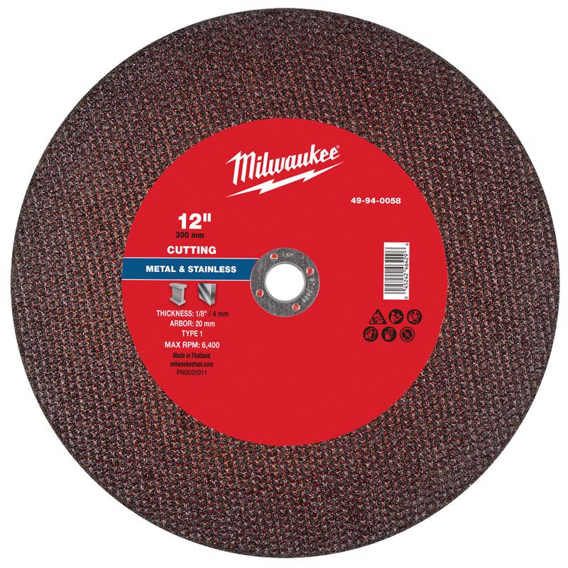 Milwaukee 12 in. D X 20 mm X 1/8 in. thick Metal Cut-Off Wheel