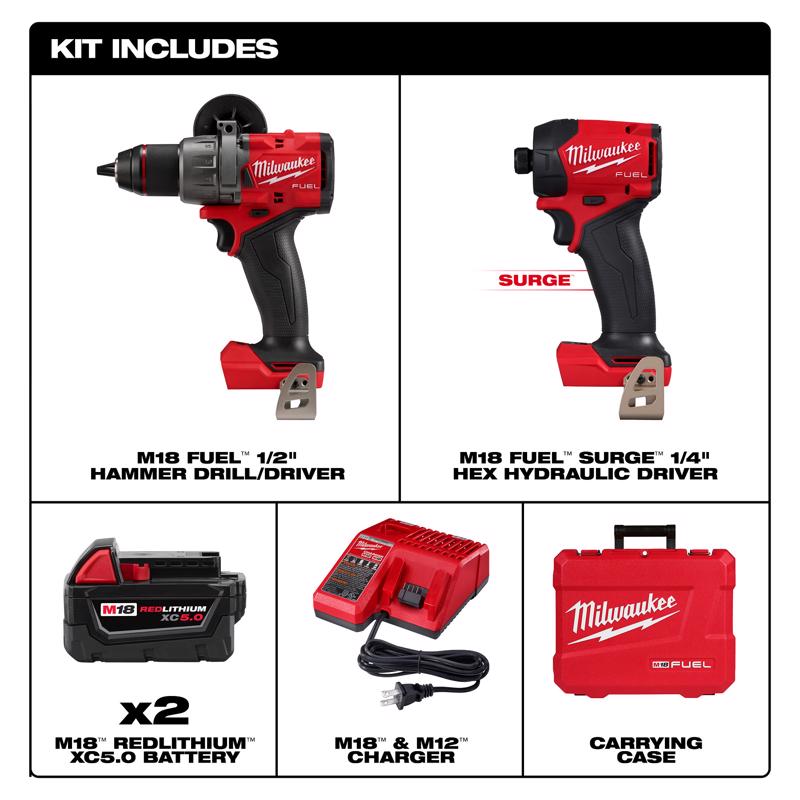 Milwaukee M18 Fuel Cordless Brushless 2 Tool Combo Kit