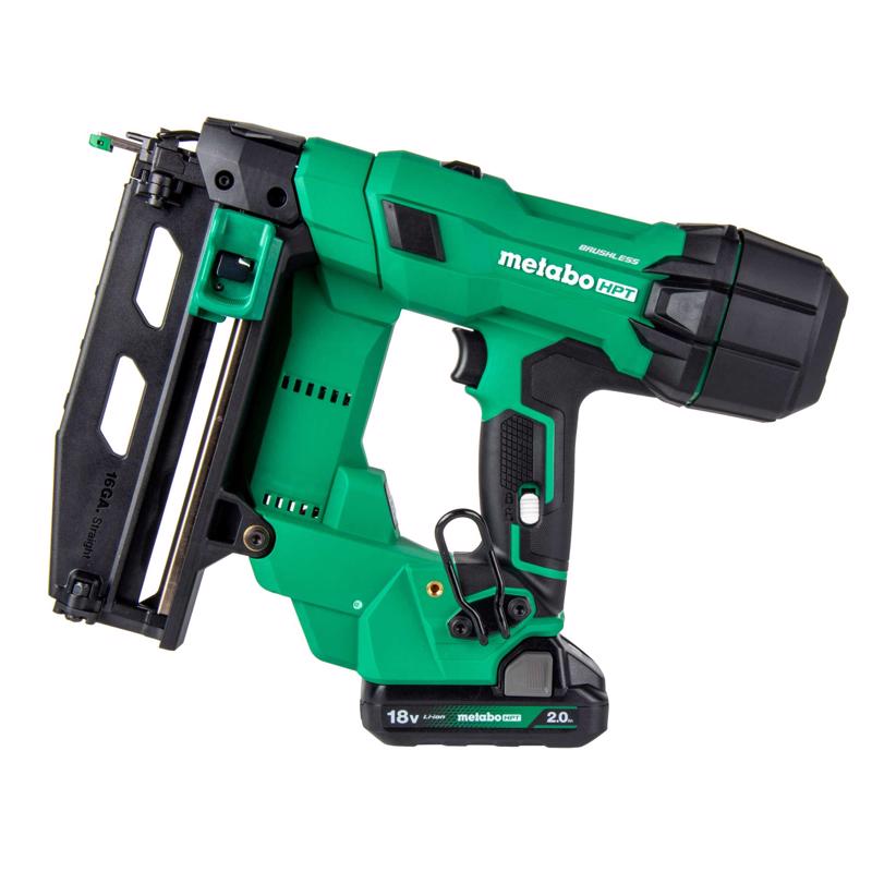 Metabo HPT 16 Ga. Cordless 0 deg Straight Finish Nailer Kit (Battery & Charger) 18 V