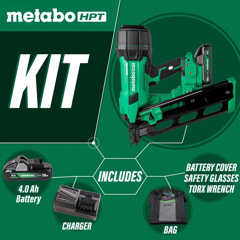 Metabo HPT Cordless 21 deg Framing Nailer Kit (Battery & Charger) 18 V