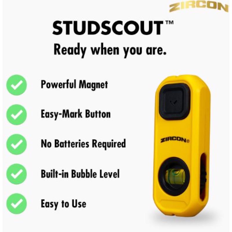Zircon 3.37 in. L X 1.3 in. W Magnetic Stud Finder 1/4 in.