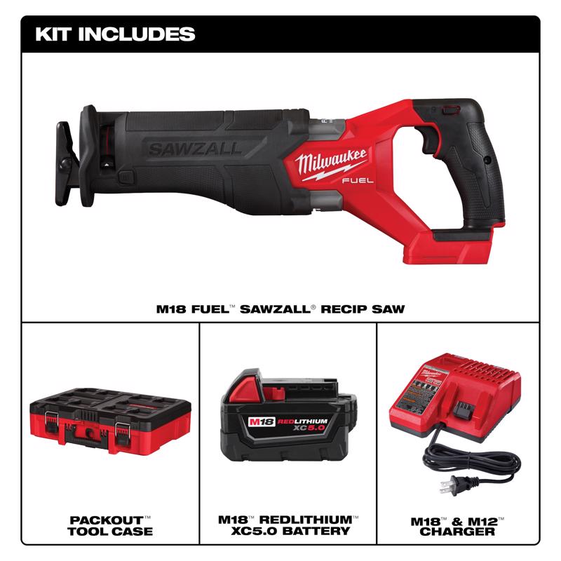 Milwaukee M18 FUEL PACKOUT Cordless Brushless Reciprocating Saw Kit (Battery & Charger)