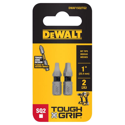 DeWalt Toughgrip Square 1 in. L Screwdriver Bit S2 Tool Steel 2 pk