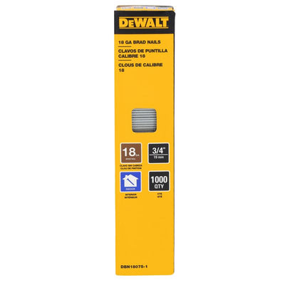 DeWalt 3/4 in. L X 18 Ga. Straight Strip Coated Brad Nails