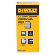 DeWalt 1 in. L X 16 Ga. Straight Strip Coated Finish Nails 1000 pk