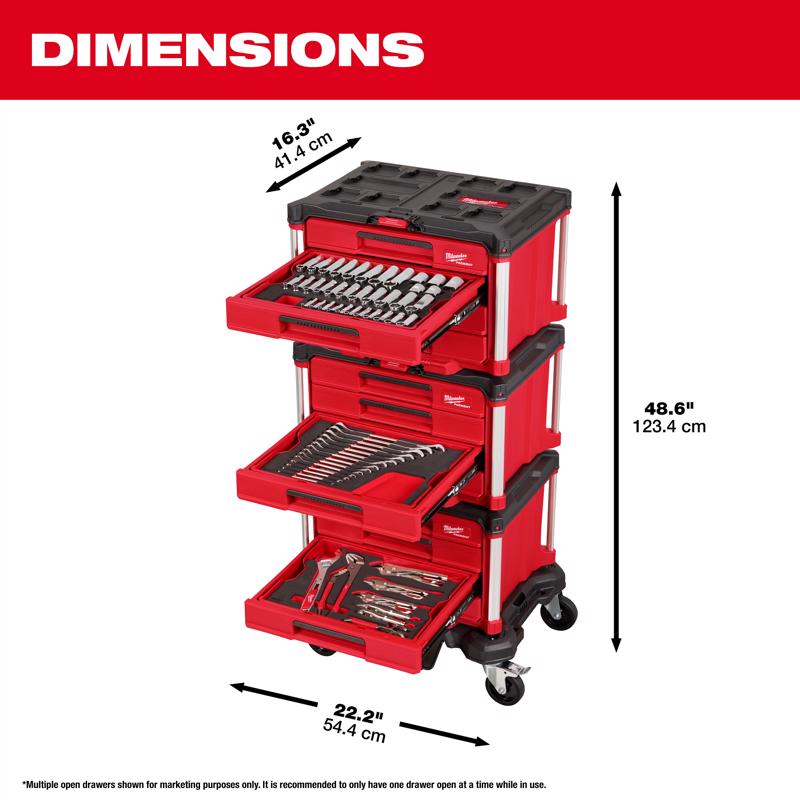 Milwaukee Prefilled Packout 1/4 & 3/8 & 1/2 in. drive Master Mechanic's Tool Set 366 pc