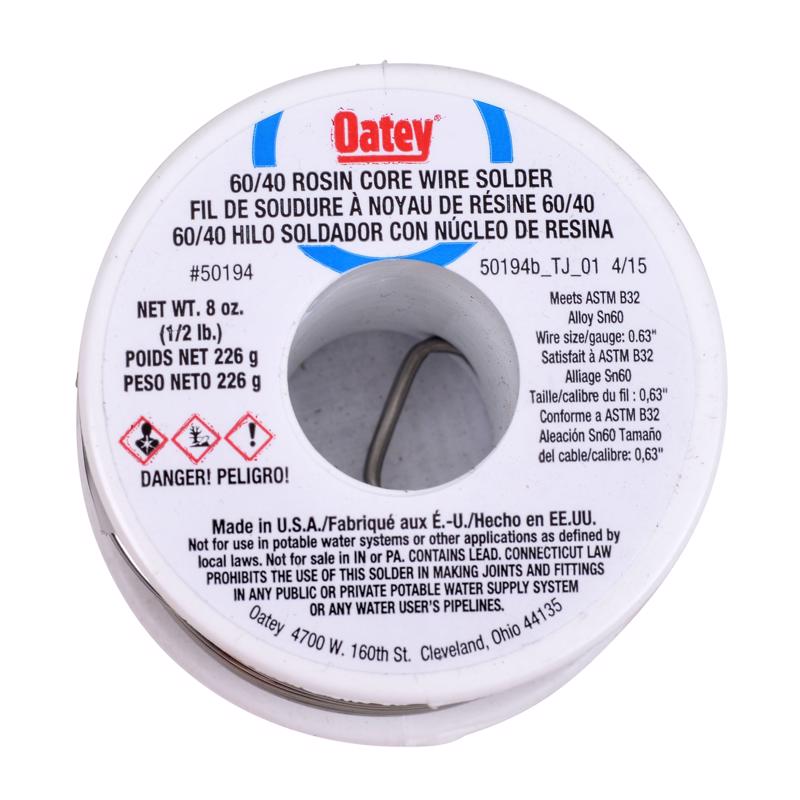 Oatey 8 oz Rosin Core Solder Wire Tin/Lead 60/40