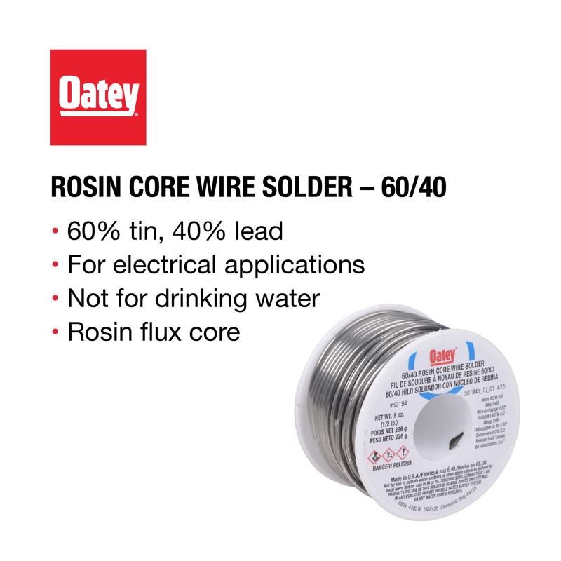 Oatey 8 oz Rosin Core Solder Wire Tin/Lead 60/40