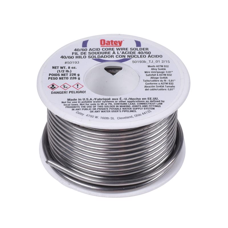 Oatey 8 oz Acid Core Wire Solder Tin/Lead 40/60