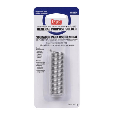 Oatey 1.5 oz Lead-Free Acid Core Wire Solder Tin/Antimony 95/5