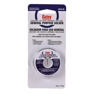 Oatey 4 oz Lead-Free Acid Core Wire Solder Tin/Antimony 95/5
