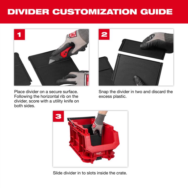 Milwaukee PACKOUT 15.5 in. W X 8.75 in. H Compact Crate Black/Red